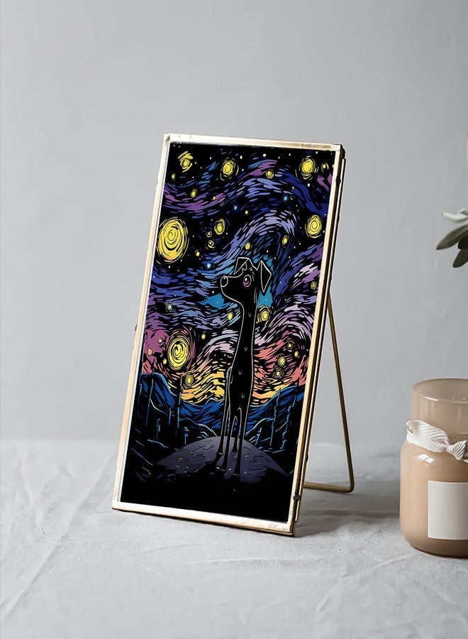 AP ARTSPER 2 Pack Night Glow Scratch Art Rainbow Painting Paper, Magic Glow-in-The-Dark Scraping, Van Gogh Style Creative Craft Set, Fun DIY Toy Sketch Card Scratchboard for Kids, Adults (Dog/Cat) - Image 5